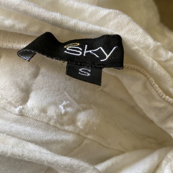 Sky Top White Draped Front Rhinestone Bling Halter Top - Picture 14 of 14